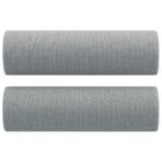 2-Sitzer-Sofa mit Zierkissen Hellgrau 120 cm Stoff – Bild 6