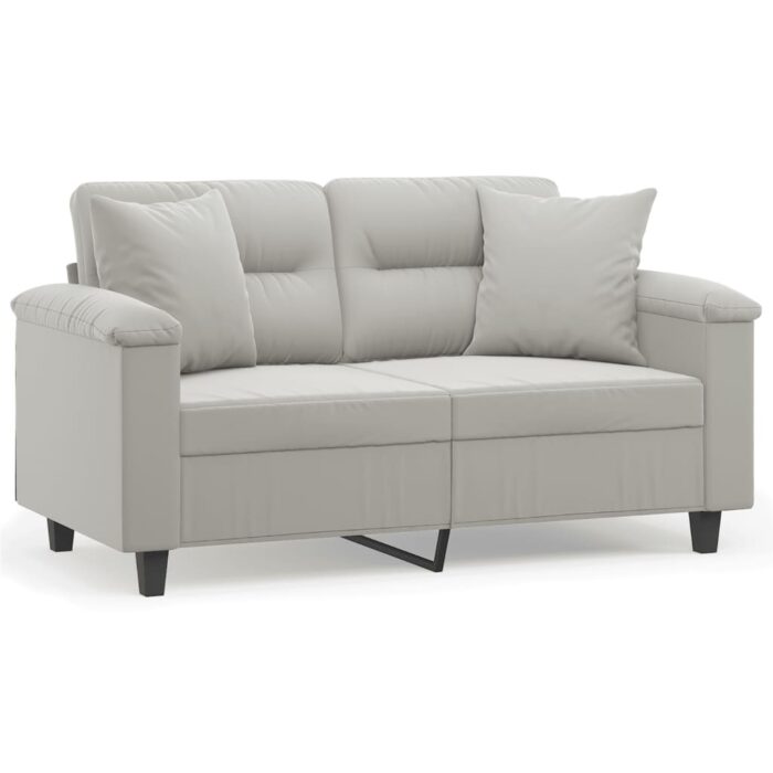 2-Sitzer-Sofa mit Kissen Taupe 120 cm Mikrofasergewebe – Bild 2