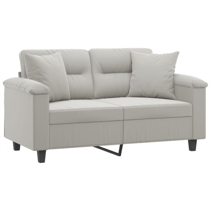 2-Sitzer-Sofa mit Kissen Taupe 120 cm Mikrofasergewebe – Bild 3