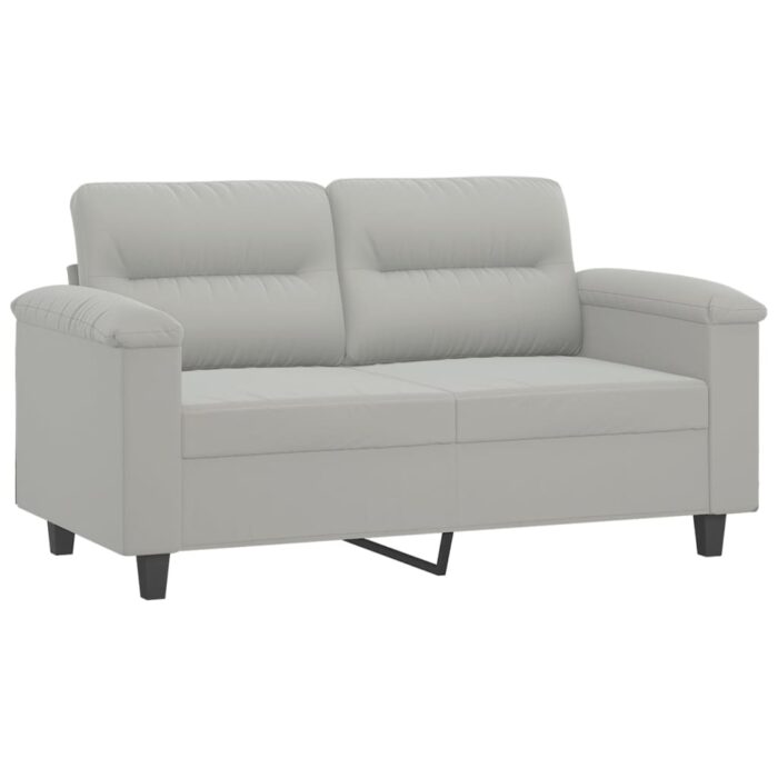 2-Sitzer-Sofa mit Kissen Taupe 120 cm Mikrofasergewebe – Bild 4