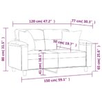 2-Sitzer-Sofa mit Kissen Taupe 120 cm Mikrofasergewebe – Bild 8