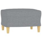 Sessel mit Hocker Hellgrau 60 cm Stoff – Bild 5
