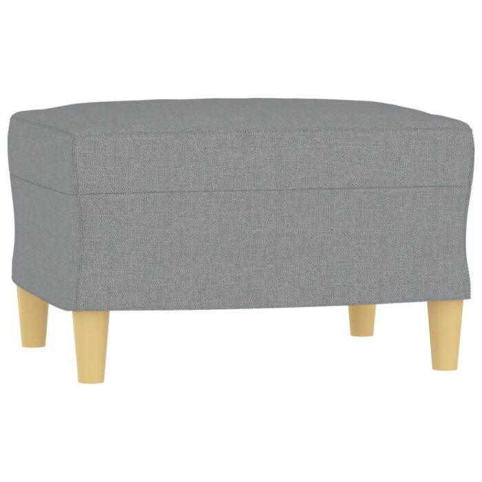 3-Sitzer-Sofa mit Hocker Hellgrau 180 cm Stoff – Bild 5