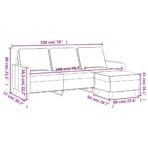 3-Sitzer-Sofa mit Hocker Hellgrau 180 cm Stoff – Bild 7