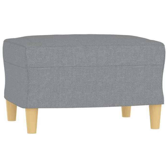 Sessel mit Hocker Hellgrau 60 cm Stoff – Bild 5