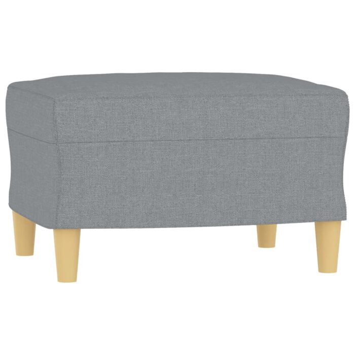3-Sitzer-Sofa mit Hocker Hellgrau 180 cm Stoff – Bild 5