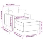 Sessel mit Hocker Hellgrau 60 cm Stoff – Bild 7