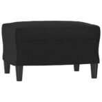 3-Sitzer-Sofa mit Hocker Schwarz 180 cm Kunstleder – Bild 5