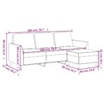 3-Sitzer-Sofa mit Hocker Schwarz 180 cm Kunstleder – Bild 7