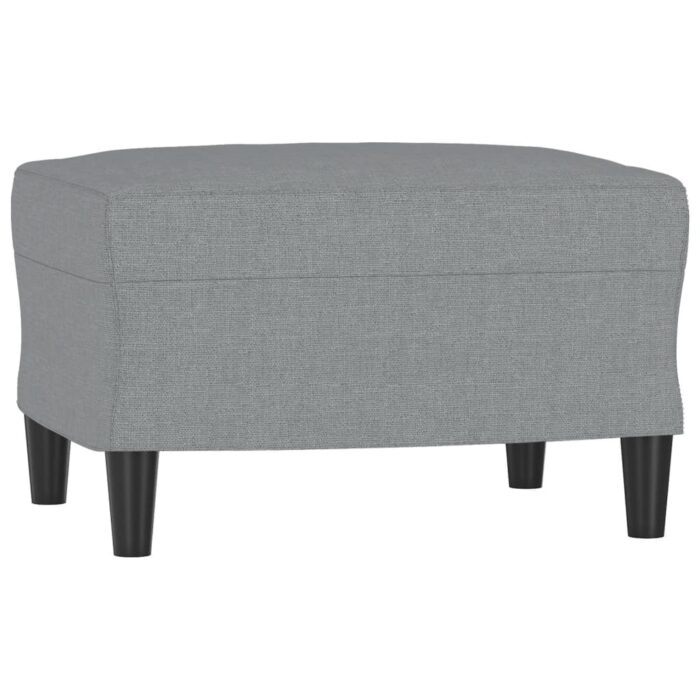 3-Sitzer-Sofa mit Hocker Hellgrau 180 cm Stoff – Bild 5