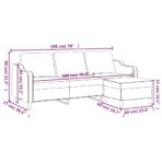 3-Sitzer-Sofa mit Hocker Hellgrau 180 cm Stoff – Bild 7