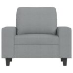 Sessel mit Hocker Hellgrau 60 cm Stoff – Bild 5