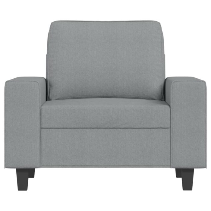 Sessel mit Hocker Hellgrau 60 cm Stoff – Bild 5