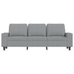 3-Sitzer-Sofa mit Hocker Hellgrau 180 cm Stoff – Bild 4