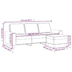3-Sitzer-Sofa mit Hocker Hellgrau 180 cm Stoff – Bild 9