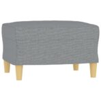 Sessel mit Hocker Hellgrau 60 cm Stoff – Bild 5