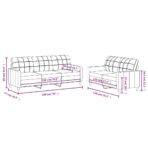 2-tlg. Sofagarnitur mit Kissen Hellgrau Stoff – Bild 6