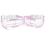 2-tlg. Sofagarnitur mit Kissen Schwarz Kunstleder – Bild 7