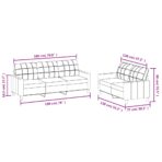 2-tlg. Sofagarnitur mit Kissen Schwarz Kunstleder – Bild 7