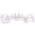 3-tlg. Sofagarnitur mit Kissen Hellgrau Stoff – Bild 8