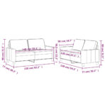 2-tlg. Sofagarnitur mit Kissen Hellgrau Samt – Bild 6