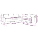 2-tlg. Sofagarnitur mit Kissen Hellgrau Samt – Bild 7