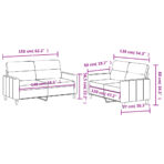 2-tlg. Sofagarnitur mit Kissen Hellgrau Stoff – Bild 6