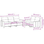 2-tlg. Sofagarnitur mit Kissen Hellgrau Stoff – Bild 6