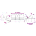3-tlg. Sofagarnitur mit Kissen Hellgrau Stoff – Bild 8
