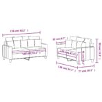 2-tlg. Sofagarnitur mit Kissen Hellgrau Stoff – Bild 7