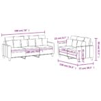 2-tlg. Sofagarnitur mit Kissen Hellgrau Stoff – Bild 7