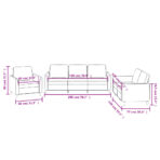 3-tlg. Sofagarnitur mit Kissen Schwarz Kunstleder – Bild 8