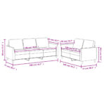 2-tlg. Sofagarnitur mit Kissen Schwarz Kunstleder – Bild 7