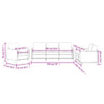3-tlg. Sofagarnitur Hellgrau Samt – Bild 8