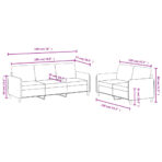 2-tlg. Sofagarnitur Hellgrau Samt – Bild 7