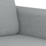 2-tlg. Sofagarnitur mit Kissen Hellgrau Stoff – Bild 5