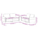 2-tlg. Sofagarnitur mit Kissen Schwarz Kunstleder – Bild 7