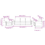 3-tlg. Sofagarnitur mit Kissen Hellgrau Samt – Bild 8