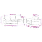 2-tlg. Sofagarnitur mit Kissen Hellgrau Samt – Bild 7