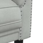 3-tlg. Sofagarnitur Hellgrau Samt – Bild 7