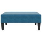 Schlafsofa 2-Sitzer mit Fusshocker Blau Samt – Bild 8