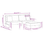 2-tlg. Sofagarnitur mit Kissen Blau Samt – Bild 11