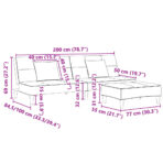 Schlafsofa 2-Sitzer mit Fusshocker Hellgrau Stoff – Bild 11