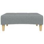 Schlafsofa 2-Sitzer mit Fusshocker Hellgrau Stoff – Bild 6
