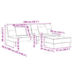 Schlafsofa 2-Sitzer mit Fusshocker Hellgrau Samt – Bild 11