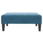 Schlafsofa 2-Sitzer mit Fusshocker Hellgrau Samt – Bild 6