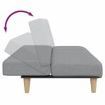 Schlafsofa 2-Sitzer mit Fusshocker Dunkelgrau Stoff – Bild 8