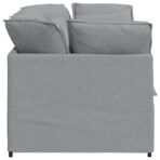 Modulares Sofa mit Kissen Stoff Hellgrau – Bild 5