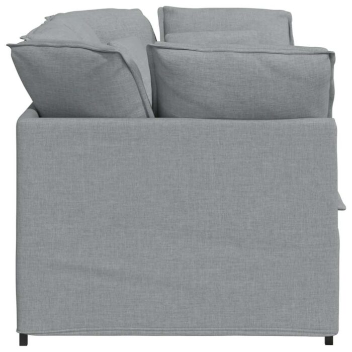 Modulares Sofa mit Kissen Stoff Hellgrau – Bild 5