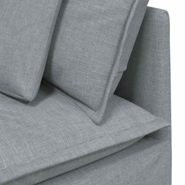 Modulares Sofa mit Kissen Stoff Hellgrau – Bild 7